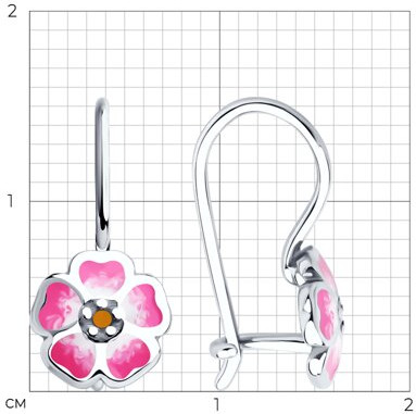 Серьги из серебра с эмалью
