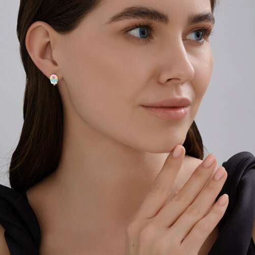Серьги из серебра с эмалью
