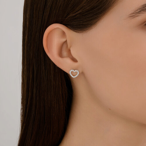Серьги из серебра с фианитами