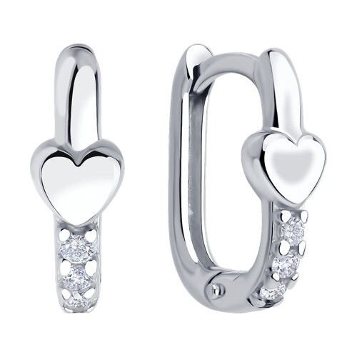 Серьги из серебра с фианитами