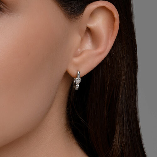 Серьги из серебра с фианитами