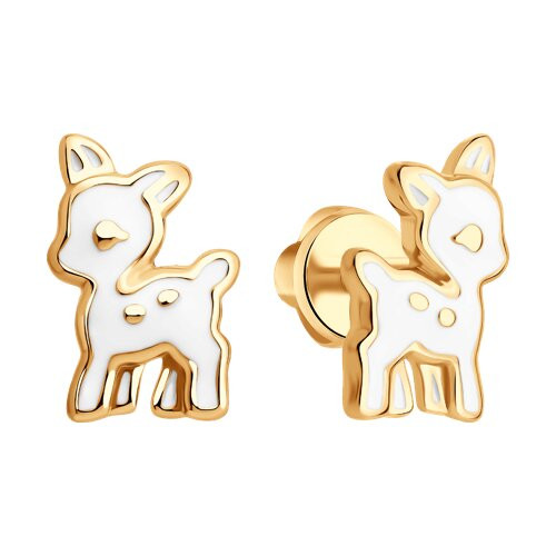 Серьги из золочёного серебра с эмалью