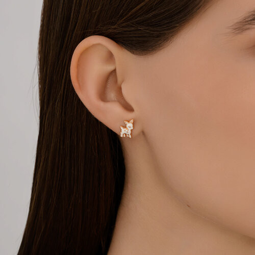 Серьги из золочёного серебра с эмалью