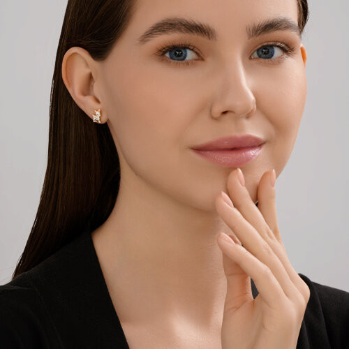 Серьги из золочёного серебра с эмалью