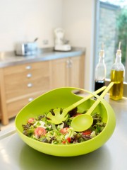 Салатная миска с сервировочными ложками «Salad Bowl and Servers», зеленая - Фото 2