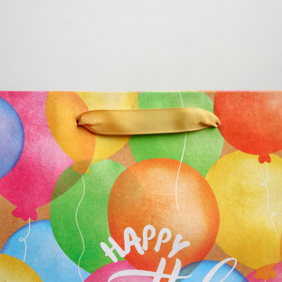 Пакет крафтовый «Happy birthday»