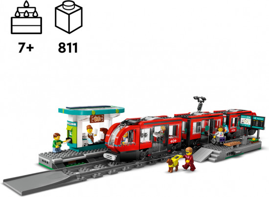 Конструктор LEGO® 60423 Трамвай и станция в центре города