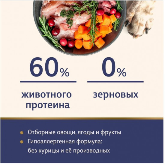 Корм сухой для взрослых собак с индейкой