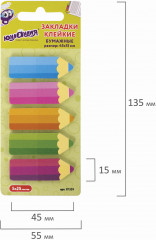 Набор закладок клейких бумажных «Фигурные карандаши» - Фото 3