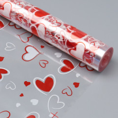 Пленка глянцевая двухцветная в рулоне «Сердечки» - Фото 2