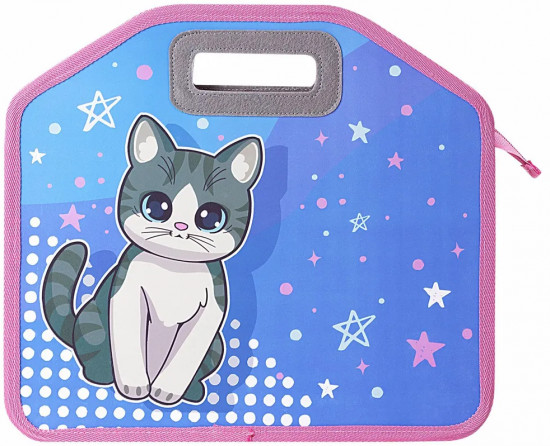 Папка-сумка на молнии «Anime cat»
