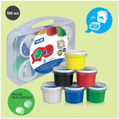 Краски пальчиковые (6 цветов, 600 г) - Фото 2