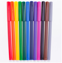 Фломастеры трехгранные (смываемые, 12 цветов) - Фото 1