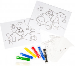 Аппликация из песка «Самолет и машинка» - Фото 1