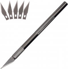 Нож-скальпель канцелярский с запасными лезвиями - Фото 1