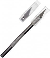 Нож-скальпель канцелярский с запасными лезвиями - Фото 4