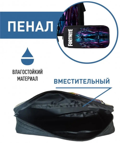 Рюкзак школьника 3в1 «Fortnite синее сияние»