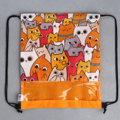 Мешок для обуви с прозрачным окном «Котики» - Фото 6