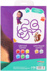 Картон цветной с блёстками «Маша и Медведь» - Фото 5