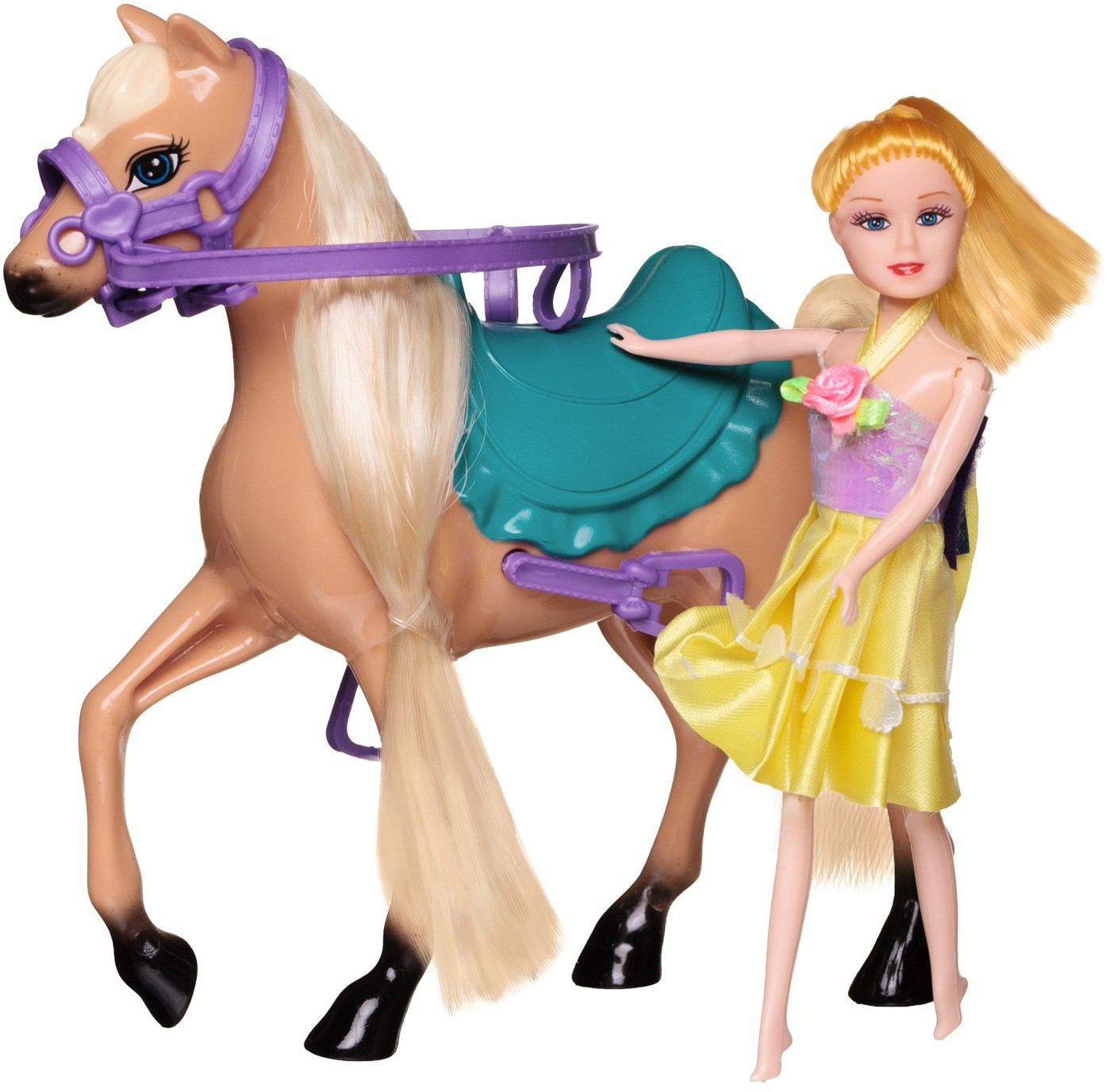Набор игровой «Лошадка с бирюзовым седлом и куколка» | Моя лошадка | ABtoys | Фото 3