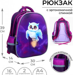 Рюкзак школьный «Сова с лампой» - Фото 2