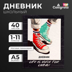 Дневник школьный универсальный для 1-11 классов «Кеды зелено-красные» - Фото 1