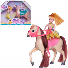 Набор игровой «Лошадка с розовым седлом и куколка» - Фото 1