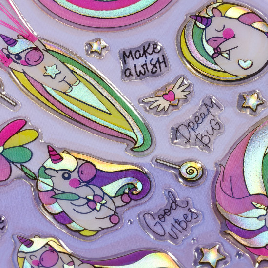 Наклейки гелевые «Rainbow unicorn»
