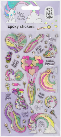 Наклейки гелевые «Rainbow unicorn»