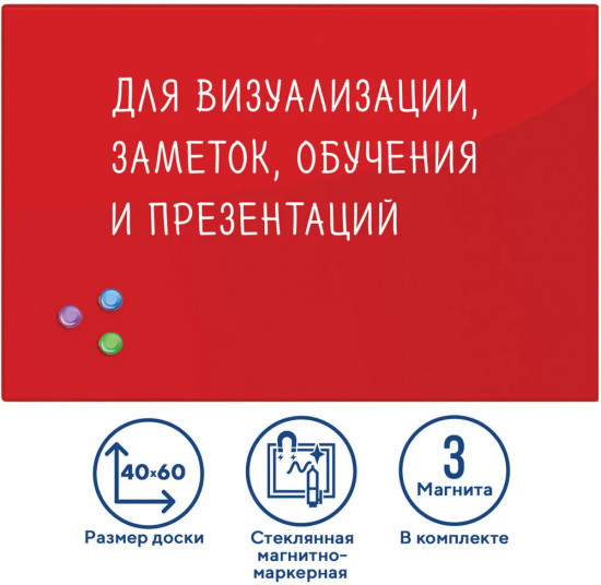 Доска магнитно-маркерная стеклянная