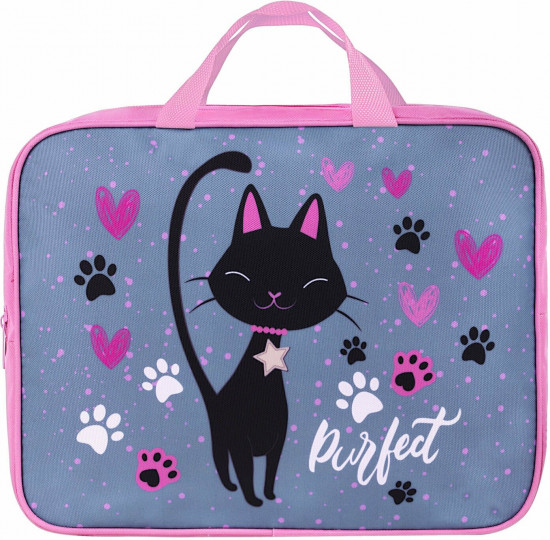 Папка-сумка на молнии «Elegant cat»