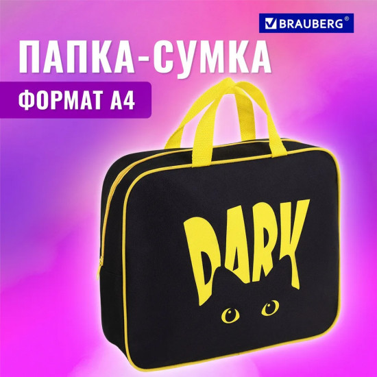 Папка на молнии с ручками «Dark cat»
