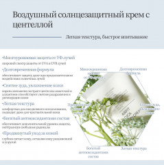 Крем для лица солнцезащитный с центеллой азиатской «Perfect Airfit Cica Sun Cream» SPF50+ PA++++ - Фото 2