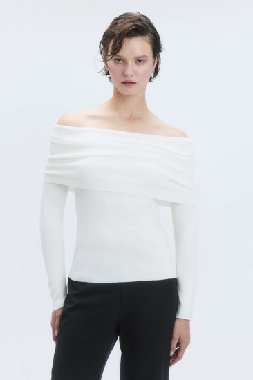 Джемпер off-shoulders тонкой вязки женский
