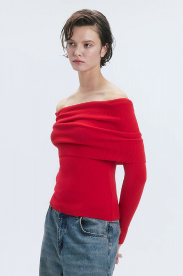 Джемпер off-shoulders тонкой вязки женский