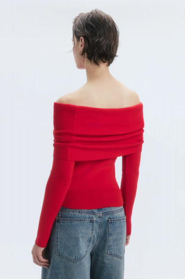 Джемпер off-shoulders тонкой вязки женский