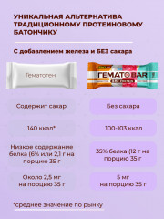 Набор батончиков протеиновых ассорти Гематобар «Ваниль-апельсин-кокос-малина» - Фото 4