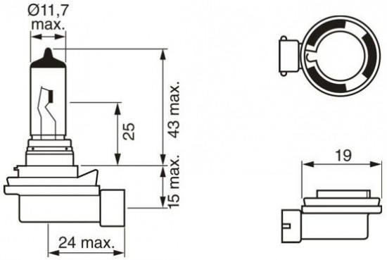 Автолампа H8 12V 35W PGJ19-1