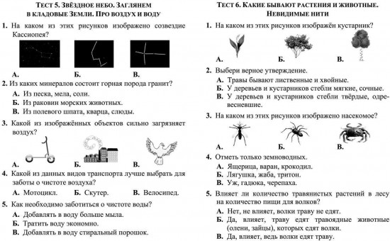 Тесты. Окружающий мир. 2 класс: Природа и рукотворный мир. Прописи