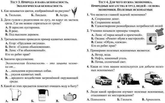 Тесты. Окружающий мир. 3 класс: Города и страны. Проверь себя. Прописи