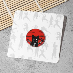 Значок «Япония. Кот с нунчаками» - Фото 1