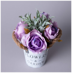 Цветочная композиция в ведёрке - Фото 1