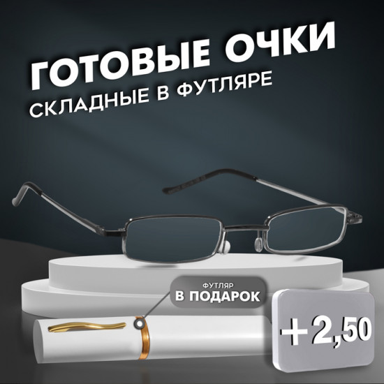 Очки готовые корригирующие в футляре +2.50