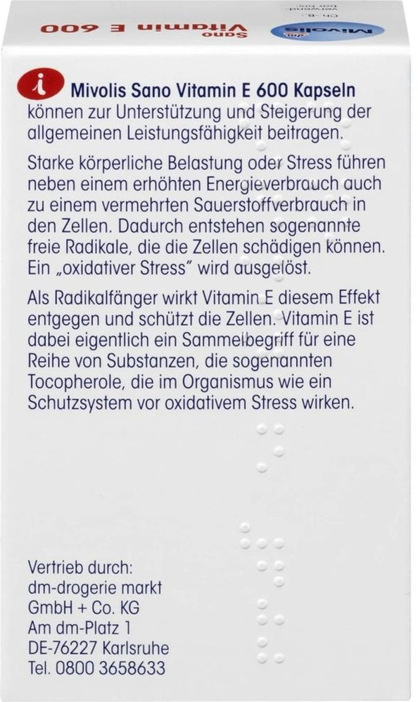 БАД «Sano Vitamin E 600» | Mivolis | Фото 2