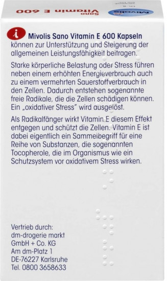 БАД «Sano Vitamin E 600»