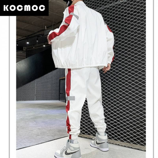 Комплект мужской из куртки и спортивных штанов со светоотражающими полосками