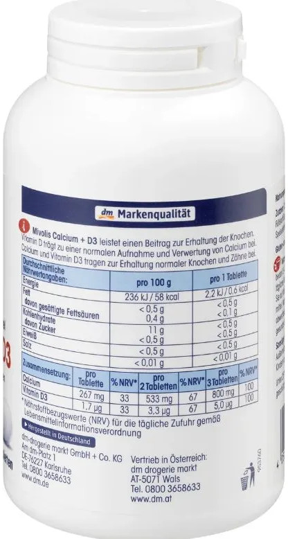 БАД «Calcium + D3 Tabletten» | Mivolis | Фото 1