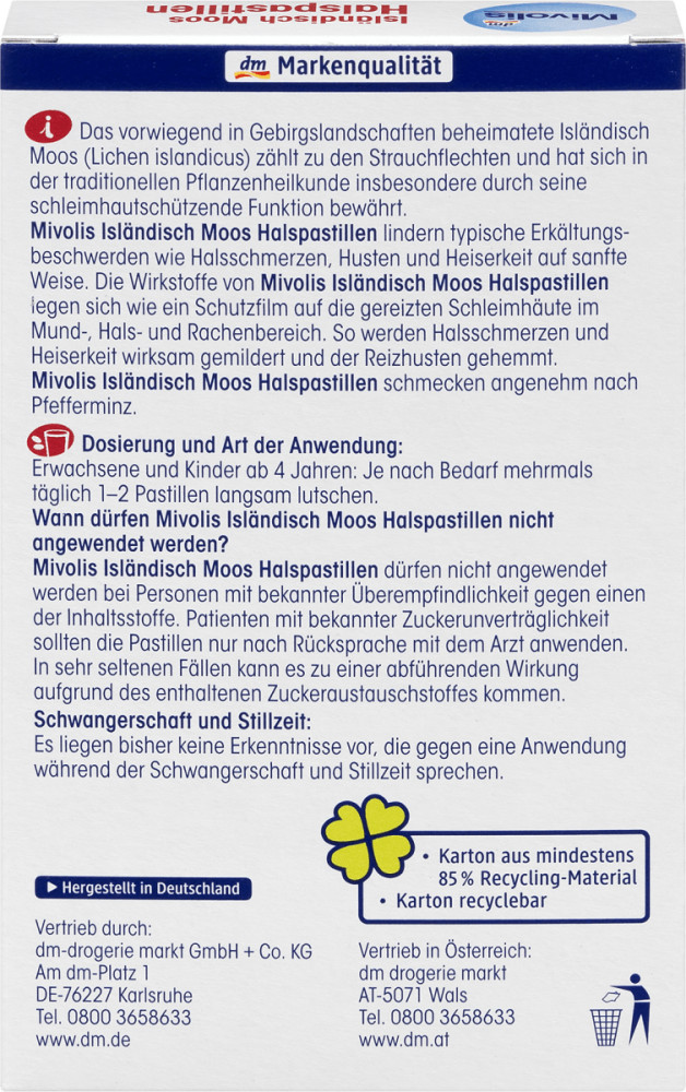 БАД «Isländisch Moos Halspastillen» | Mivolis | Фото 2