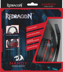 Наушники-гарнитура игровые «Redragon Hardy USB» с подсветкой - Фото 4