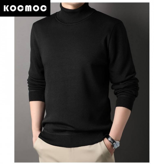 Свитер мужской однотонный с высоким воротником